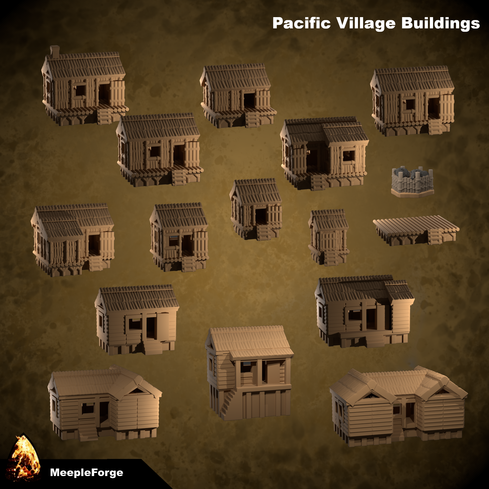 Scenery Pacific Village - Individual Houses 1:285 scale